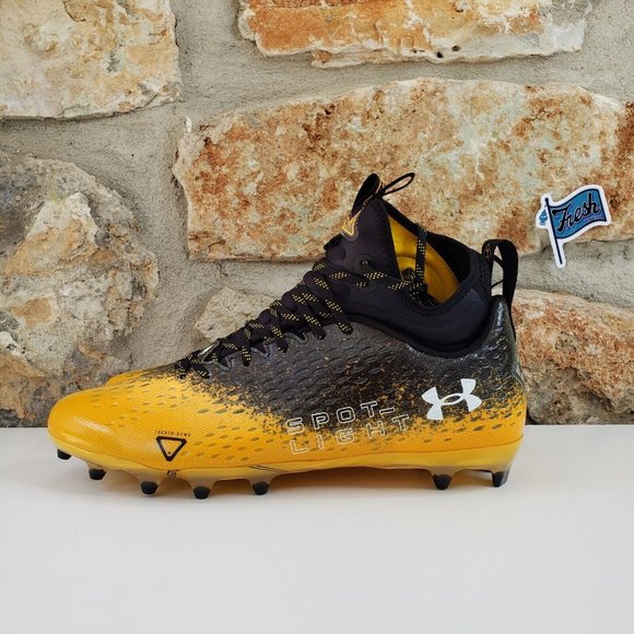 Under Armour Spotlight Lux MC 2.0 Football Cleats Size 13 Black Gold 3025082-002 - Picture 3 of 13